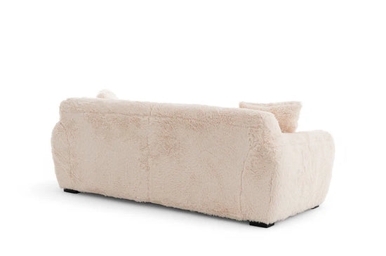Faux Fur Cream 3 Seater Sofa CARAMELLO GOMMOSA
