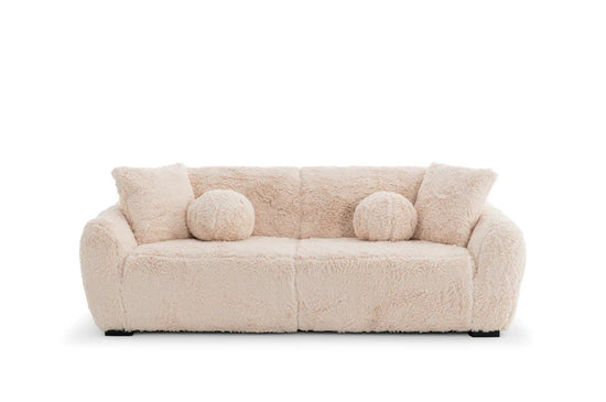 Faux Fur Cream 3 + 2 Seater Sofa Set CARAMELLO GOMMOSA
