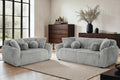 Faux Fur Grey 3 + 2 Seater Sofa Set CARAMELLO GOMMOSA