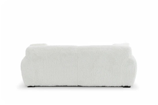 Faux Fur White 3 Seater Sofa CARAMELLO GOMMOSA