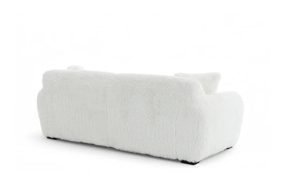 Faux Fur White 3 Seater Sofa CARAMELLO GOMMOSA