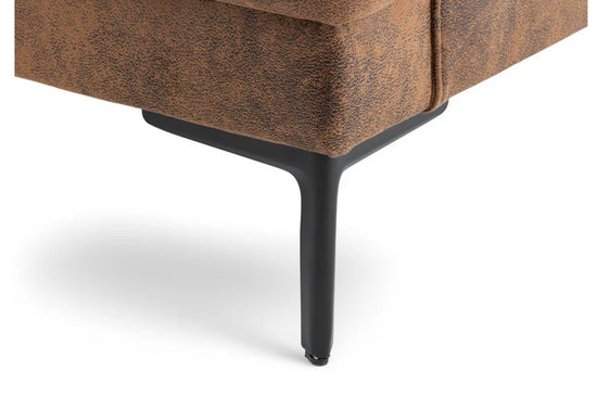 Faux Leather Suede Brown Left Hand Facing Corner Sofa MOLO