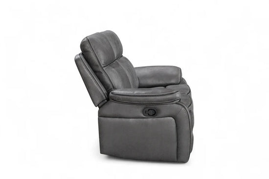 Faux Leather Grey 3 + 2 Seater Manual Recliner Sofa Set ELEGANZA