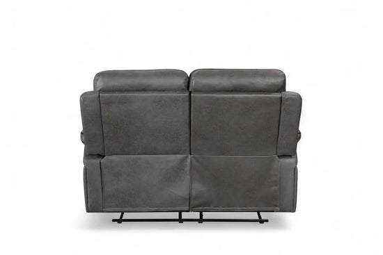 Faux Leather Grey 2 Seater Manual Recliner Sofa ELEGANZA