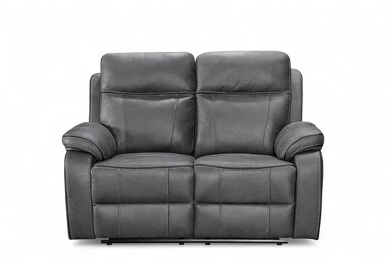 Faux Leather Grey 3 + 2 Seater Manual Recliner Sofa Set ELEGANZA