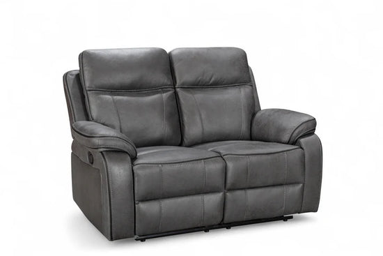 Faux Leather Grey 3 + 2 Seater Manual Recliner Sofa Set ELEGANZA