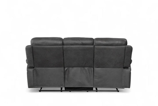 Faux Leather Grey 3 Seater Manual Recliner Sofa ELEGANZA