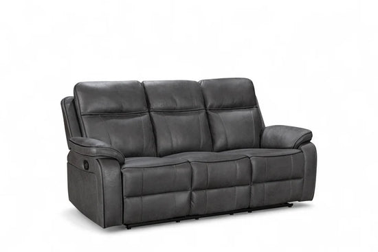 Faux Leather Grey 3 + 2 Seater Manual Recliner Sofa Set ELEGANZA