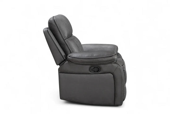Faux Leather Grey Manual Recliner Chair ELEGANZA
