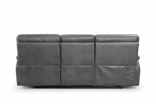 Faux Leather Grey 3 Seater Manual Recliner Sofa CHAISE
