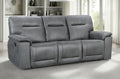 Faux Leather Grey 2 Seater Manual Recliner Sofa CHAISE