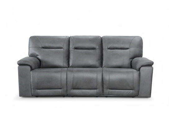 Faux Leather Grey 3 Seater Manual Recliner Sofa CHAISE