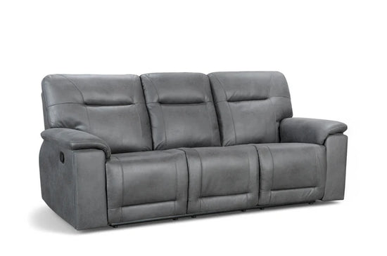Faux Leather Grey 2 Seater Manual Recliner Sofa CHAISE