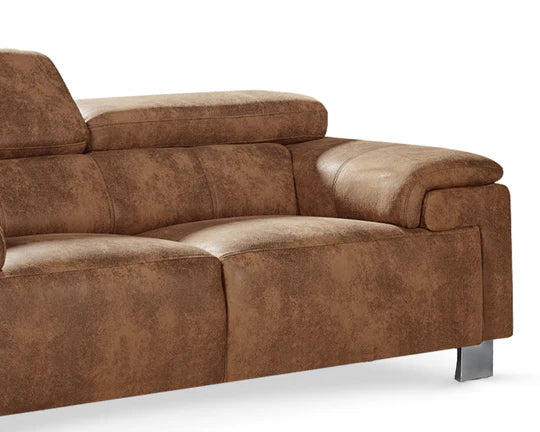 Faux Leather Suede Brown 2 Seater Sofa VENTO