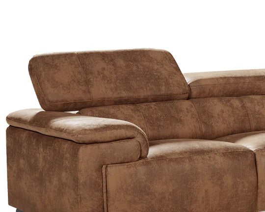 Faux Leather Suede Brown 2 Seater Sofa VENTO