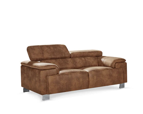 Faux Leather Suede Brown 3 + 2 Seater Sofa Set VENTO