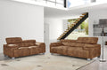 Faux Leather Suede Brown 3 + 2 Seater Sofa Set VENTO