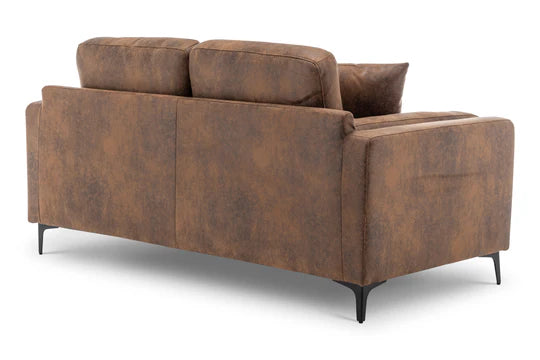 Faux Leather Suede Brown 2 Seater Sofa QUARTIERE