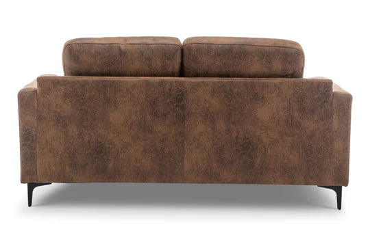 Faux Leather Suede Brown 2 Seater Sofa QUARTIERE
