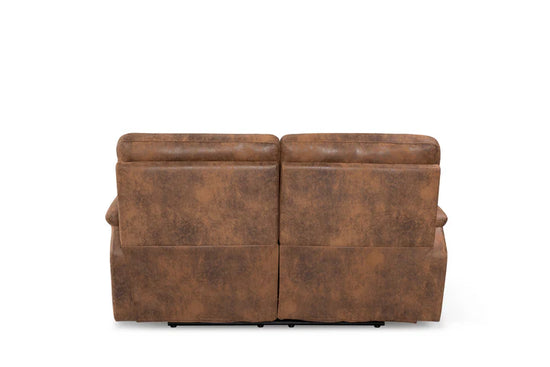 Faux Leather Suede Brown 2 Seater Manual Recliner Sofa CHAISE
