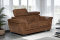 Faux Leather Suede Brown 2 Seater Sofa RIVA