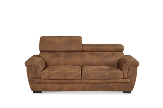 Faux Leather Suede Brown 2 Seater Sofa RIVA