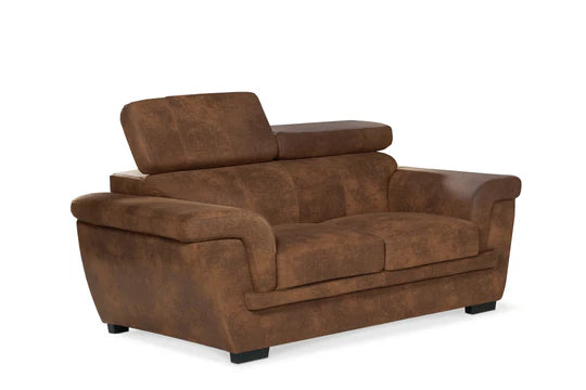 Faux Leather Suede Brown 2 Seater Sofa RIVA