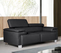 Genuine Leather Black 2 Seater Sofa VENTO