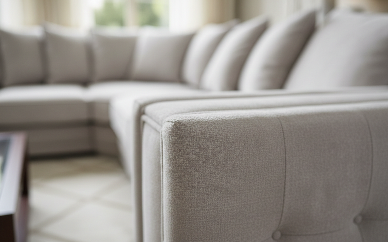 White  Fabric  corner sofa BENTIFY Sofa