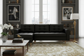 Black Faux Leather Ana Corner Sofabed