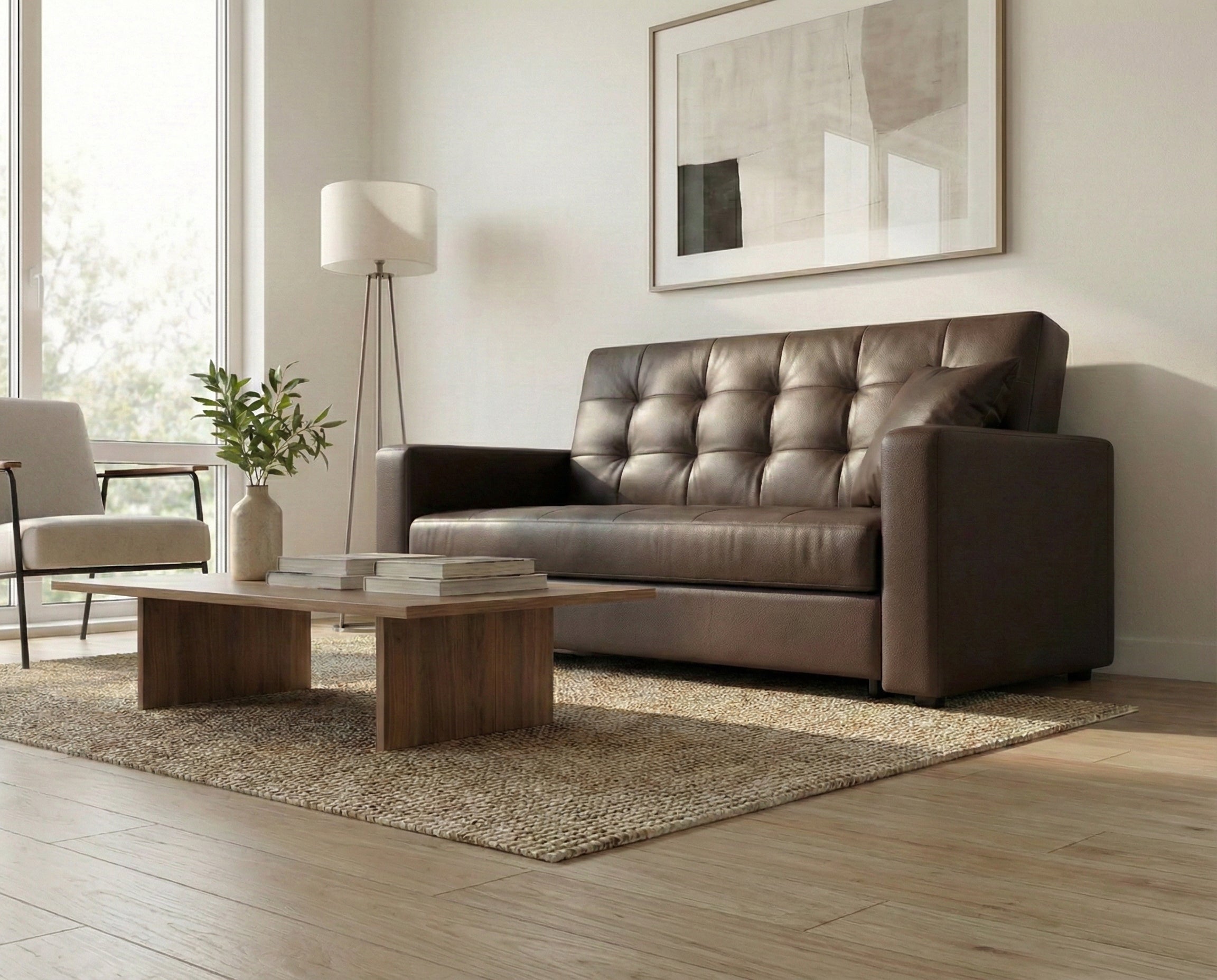 Dark Brown faux leather  2  Seater Viva Sofabed