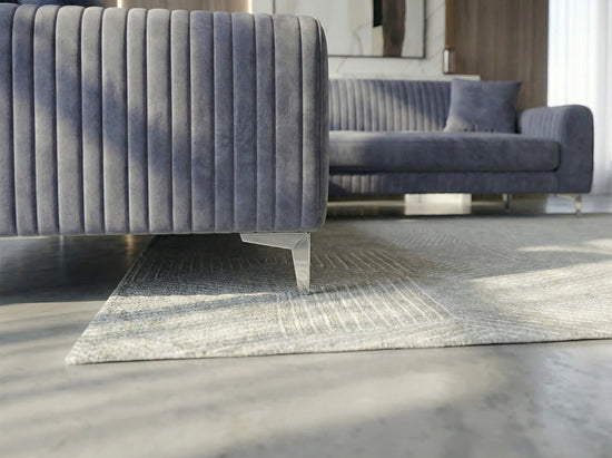 Blue velvet corner sofa 2C2 ELEGANZA