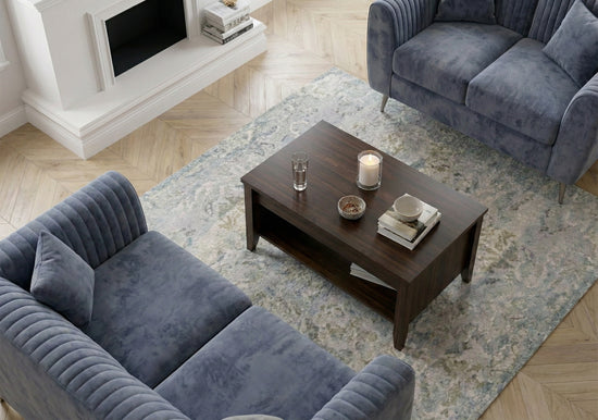 Blue Plush  2+3 Seater sofa SETTEE
