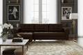 Dark Brown Faux  leather Ana Corner Sofabed