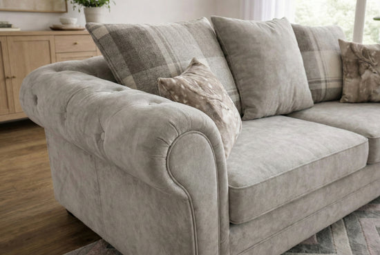 Grey 3 Seater Baron Sofa