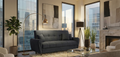 Dark Grey Polyester Fabric Kaya Click Clack Sofabed
