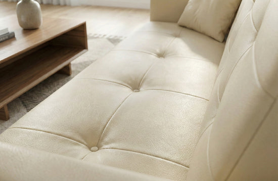 Cream Faux Leather 3 Seater Viva Sofabed