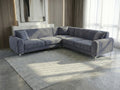 Blue velvet corner sofa 2C2 ELEGANZA