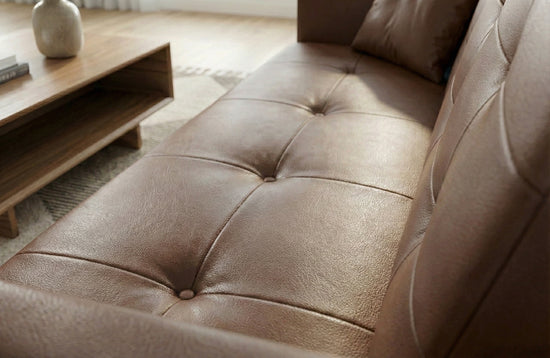Dark Brown faux leather  3 Seater Viva Sofabed