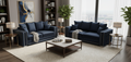 Drak Blue  Polyester Fabric  2+3 seater sofa BENTIFY Sofa