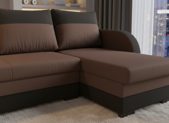 Brown fabric upholstery  Jozef Corner Sofabed