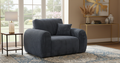 Blue Chenille Fabric 1 seater sofa VINCI Sofa