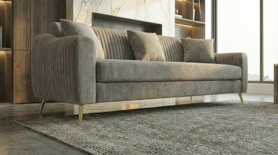 Brown Plush 2+3 seater sofa SETTEE