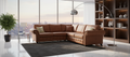 Brown Faux Leather Corner Sofa OAKLAND Sofa
