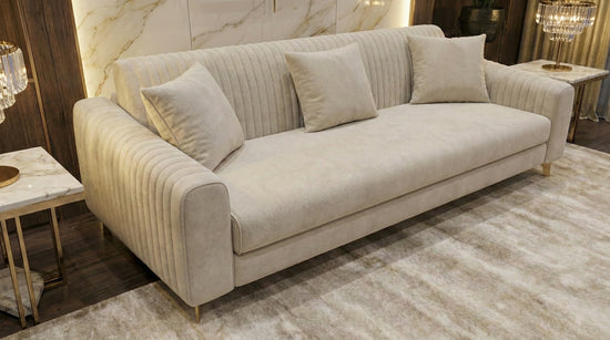 White Plush 2+3 Seater sofa SETTEE