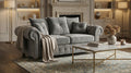 Grey 3 Seater Sofa Chenille Fabric OLIMPIA Sofa