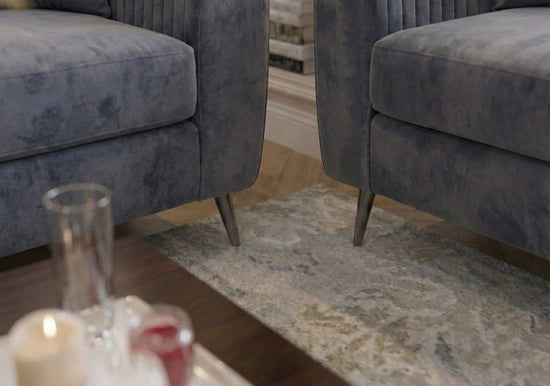 Blue Plush  2+3 Seater sofa SETTEE