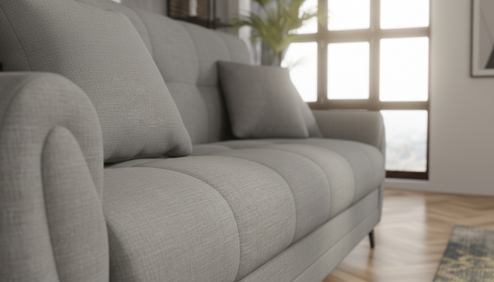 Grey  polyester fabric Kaya Click Clack Sofabed