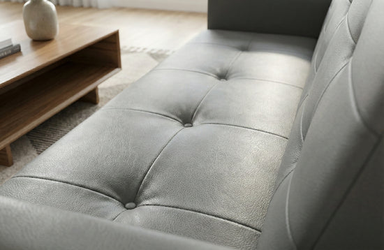 Grey faux leather  3 Seater Viva Sofabed