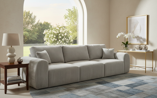 Light Grey   Chenille Fabric 3 seater sofa  VINCI Sofa